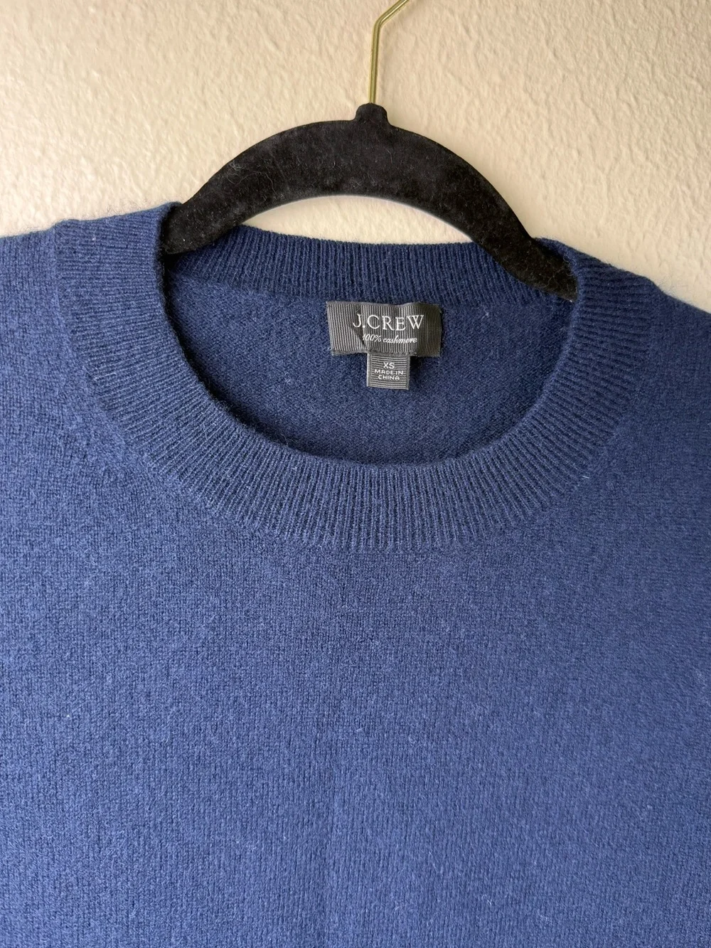 J. Crew Blue Cashmere 3/4 Sleeve Pullover Sweater Size XS